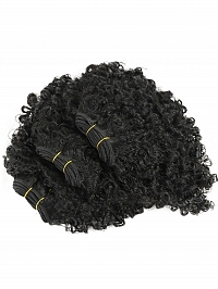 Natural Black Water Kinky Curly Bundle Weft Hair Extensions - Home ...