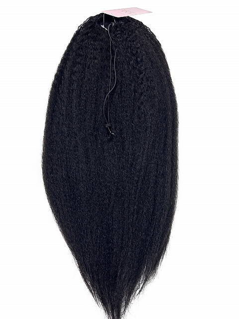 Brazilian Virgin Human Hair Kinky Straight Drawstring Ponytail