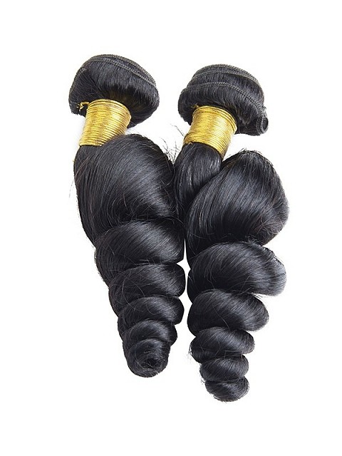 Natural Black Loose Wave Weave Bundle Weft Hair Extensions