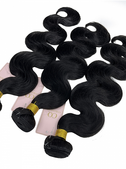 Natural Black Body Wave Weave Bundle Weft Hair Extensions