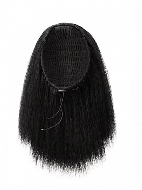 Brazilian Virgin Human Hair Kinky Straight Drawstring Ponytail