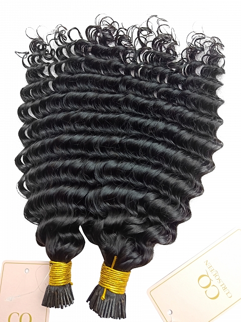 Microlinks - Natural Curly Beads Weft / Itips Hair Extensions