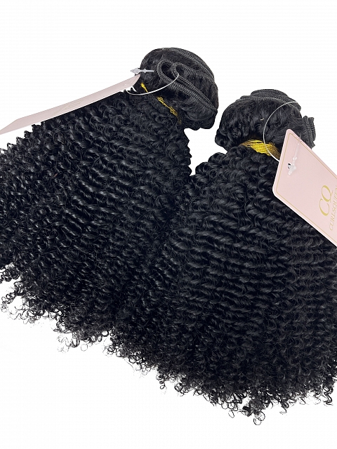 Natural Black Afro Kinky Curly Bundle Weft Hair Extensions (3c/4a Hair Texture)