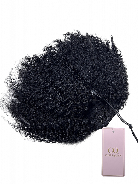 Brazilian Virgin Human Hair Water Kinky Coily Drawstring Ponytail(4a/4b hair texture)