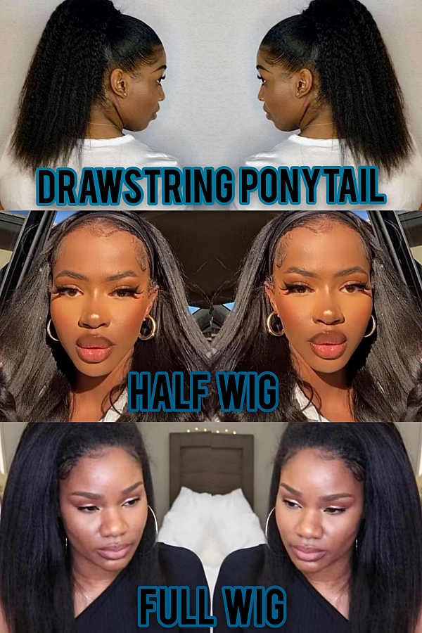 human hair yaki half wig