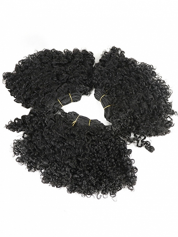 Natural Black Water Kinky Curly Bundle Weft Hair Extensions - Home ...