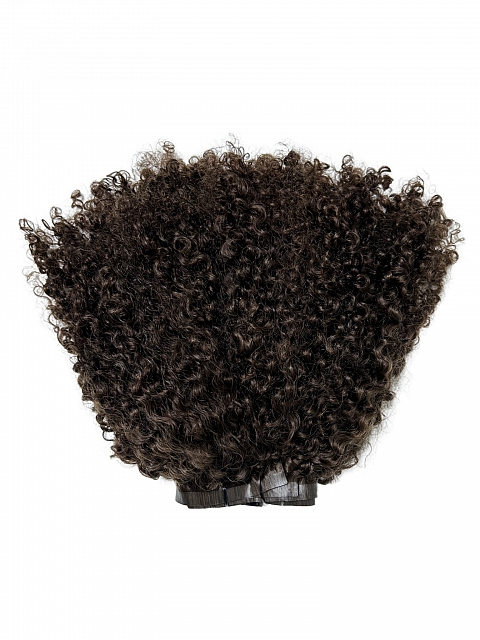 Clearance-Dark Brown Seamless Water Kinky Curly Clip Ins