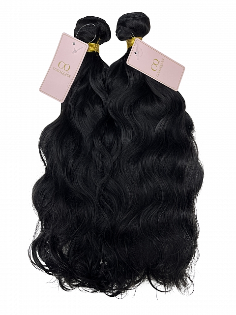 Natural Black Natural Wave Bundle Weft Hair Extensions