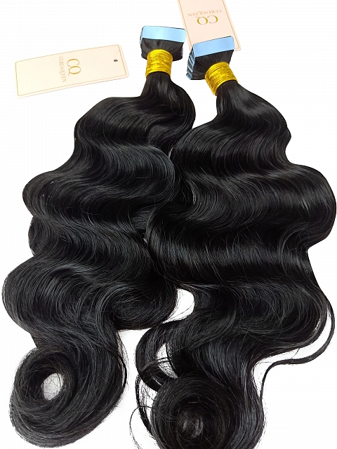 Body Wave Tape In Hair Extensions