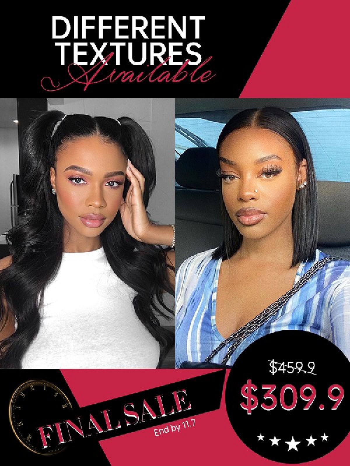 Black Friday Hair Combo Sale 18 Inches Clip In Hair With 12 Inches U Part Wig CurlsQueen