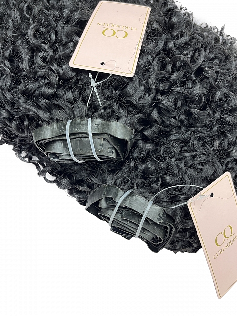 CURLSQUEEN Water Loose Curly Clip In Hair Extension Sets (2c/3a Hair Texture)