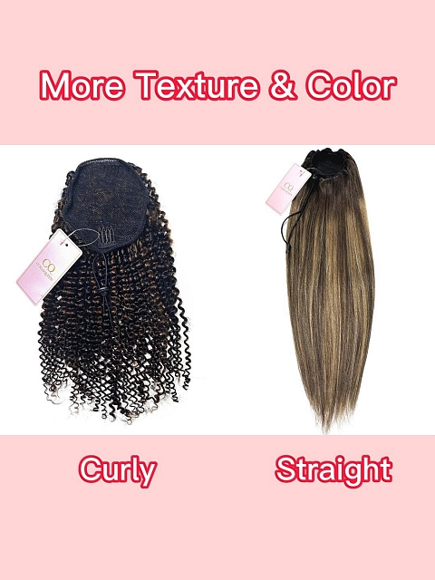 Secure-Grip Balayage/Ombre/Highlights Adjustable Virgin Human Hair Ponytail Extension
