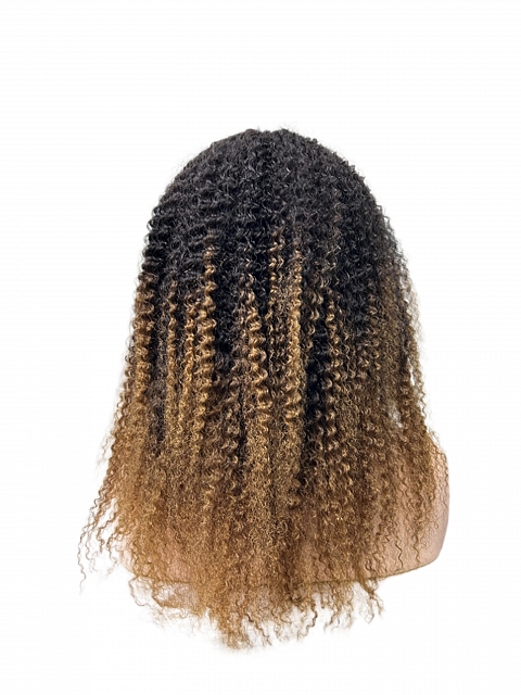 Clearance-Kinky Curly Human Hair U-part Wig
