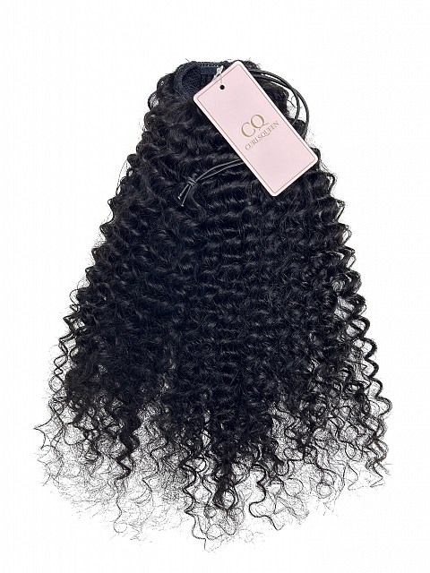 Brazilian Virgin Human Hair Drawstring Ponytail Natural Curly(3a/3b Hair Texture)