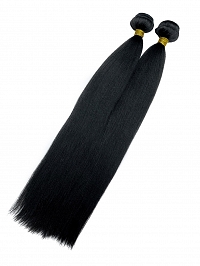 Natural Black Light Yaki Bundle Weft Hair Extensions - Home - CurlsQueen