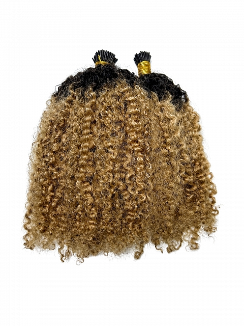 Clearance-Ombre Natural Black Roots With Luminous Blonde 150G I-tips