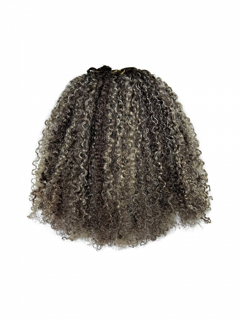 Clearance-Classic Dark Brown Roots With Ash Brown/Grey Clip Ins